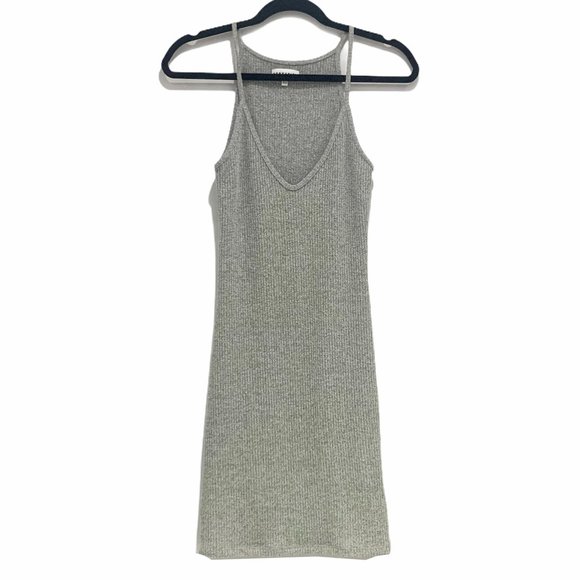 Community Parfit V Neck Ribbed Knit Dress Grey S - Picture 4 of 9